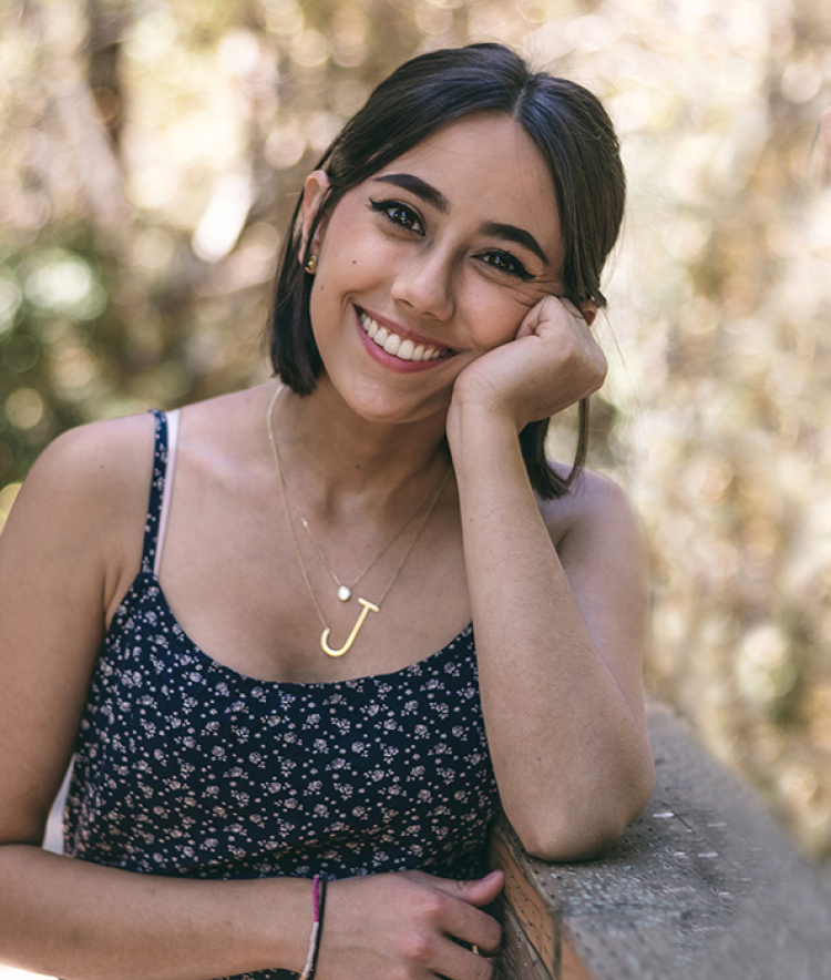 college student smiling