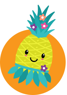 Smiling pineapple sticker