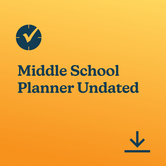 Middle School Undated Planner [Free Downloadable]