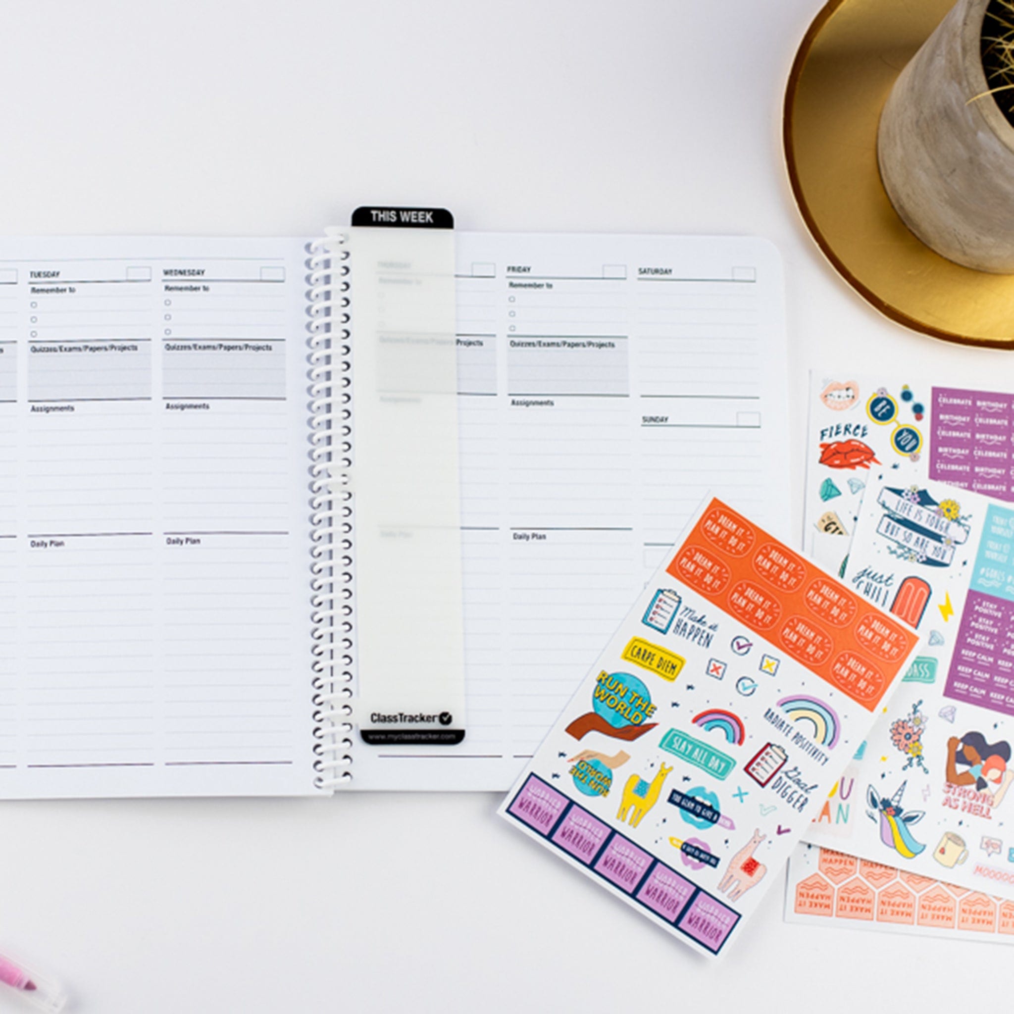 The Essential Page Marker, sample imagery with the Planner and Stickers