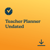 Teacher Planner Undated-Desk - Image, Yellow/Orange Gradient